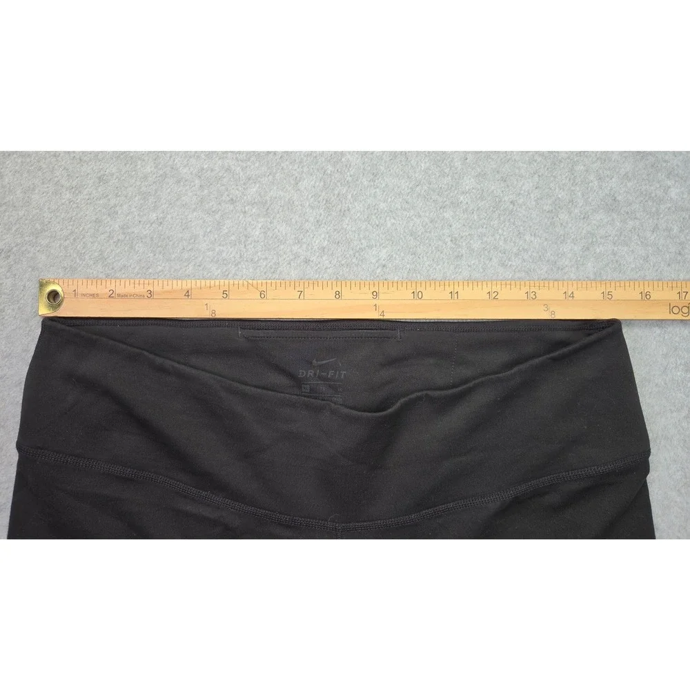 Nike Dri-FIT Women XL Black Mesh Panel‎ Athletic Cropped Leggings Yoga Pocket